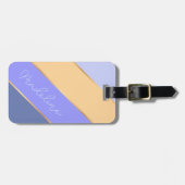 Individuelle Name mit blauem Violett-Lavendel-Gelb Gepäckanhänger (Vorderseite horizontal)