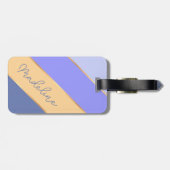 Individuelle Name mit blauem Violett-Lavendel-Gelb Gepäckanhänger (Rückseite horizontal)