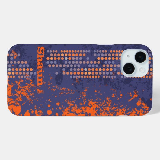 Individuelle Name mit blauen Orangen-Surfbrettern Case-Mate iPhone Hülle (Rückseite (Horizontal))
