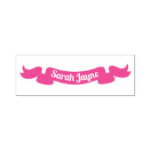 Individuelle Name mit dem einfachen rosa Flachband Permastempel (Design)