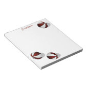 individuelle Name mit drei weißen Basketballkörben Notizblock (angewinkelt)