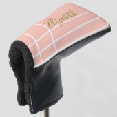 Individuelle Name mit einfachem Pfirsichminimalism Golf Headcover (3/4 Vorderseite)