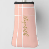 Individuelle Name mit einfachem Pfirsichminimalism Golf Headcover (Rotieren 90)