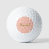 Individuelle Name mit einfachem Pfirsichminimalism Golfball (Vorderseite)