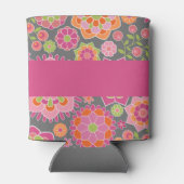 Individuelle Name mit farbenfrohen Frühlingsmuster Dosenkühler (Rückseite)