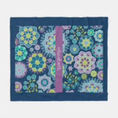 Individuelle Name mit farbenfrohen Frühlingsmuster Fleecedecke (Vorderseite (Horizontal))