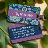 Individuelle Name mit farbenfrohen Frühlingsmuster Gepäckanhänger