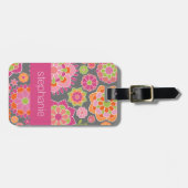 Individuelle Name mit farbenfrohen Frühlingsmuster Gepäckanhänger (Vorderseite horizontal)