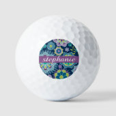 Individuelle Name mit farbenfrohen Frühlingsmuster Golfball (Vorderseite)