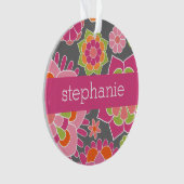 Individuelle Name mit farbenfrohen Frühlingsmuster Ornament (Vorderseite)