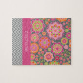 Individuelle Name mit farbenfrohen Frühlingsmuster Puzzle (Horizontal)