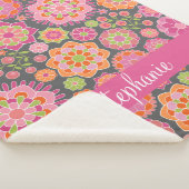 Individuelle Name mit farbenfrohen Frühlingsmuster Sherpadecke (3/4)