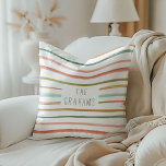 Individuelle Name mit farbigen Streifen Kissen<br><div class="desc">Mit diesem individuelle Name-Kissen mit schönen handgezeichneten Streifen in festlichen Farben verleihen Sie Ihrer Zuhause noch ein wenig Beifall!</div>