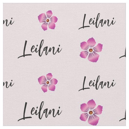 Individuelle Name mit gedruckter Blume des dynamis Stoff (Nahaufnahme)