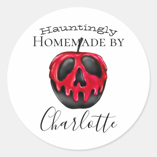 Individuelle Name mit Gift Apple hausgemachte Hall Runder Aufkleber (Vorderseite)