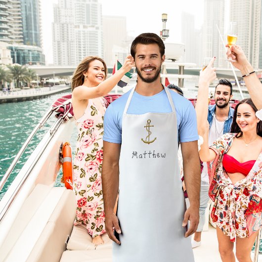 Individuelle Name mit Goldanker Schürze