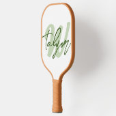 Individuelle Name mit grünem Monogramm Pickleball Schläger (Links)