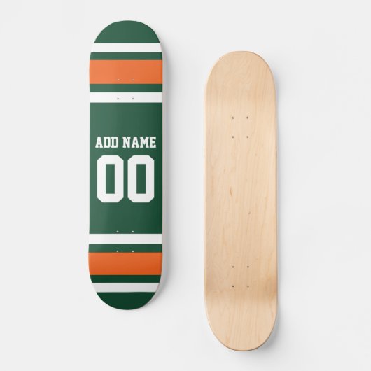 Individuelle Name mit grünen und orangefarbenen St Skateboard (Vorderseite)