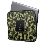 Individuelle Name mit grüner Camouflage Laptopschutzhülle (Vorderseite Links)