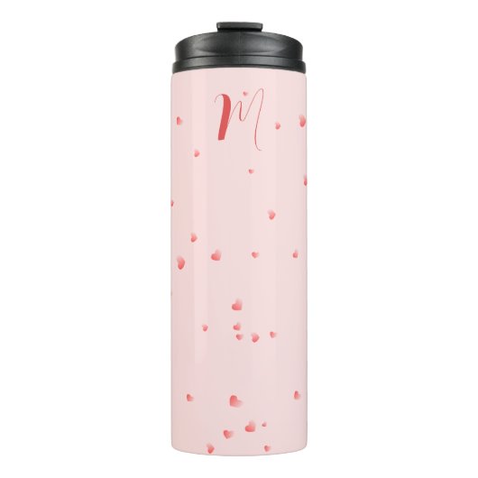 Individuelle Name mit Herzthema Thermal Tumbler Thermosbecher (Vorderseite)