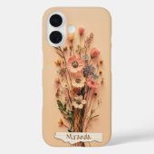 Individuelle Name mit hübsch getrockneten Wildblum Case-Mate iPhone Hülle (Rückseite)