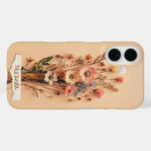 Individuelle Name mit hübsch getrockneten Wildblum Case-Mate iPhone Hülle (Rückseite (Horizontal))