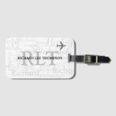 individuelle Name mit Initialen personalisierter M Gepäckanhänger (Vorderseite (Horizontal))