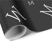 individuelle Name mit Initialen - schwarz Geschenkpapier (Rolleneckpunkt)
