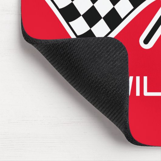 Individuelle Name mit kontrollierter Flagge roter  Mousepad (Ecke)