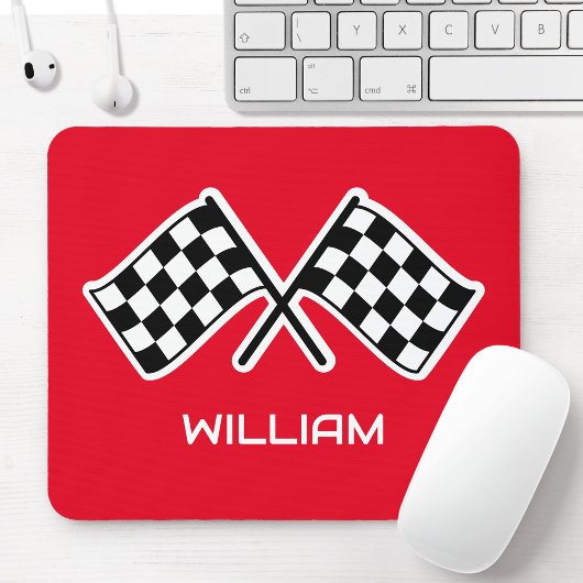 Individuelle Name mit kontrollierter Flagge roter Mousepad