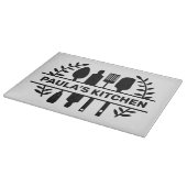 Individuelle Name mit Küchenutensilien Graphic Schneidebrett (Ecke)