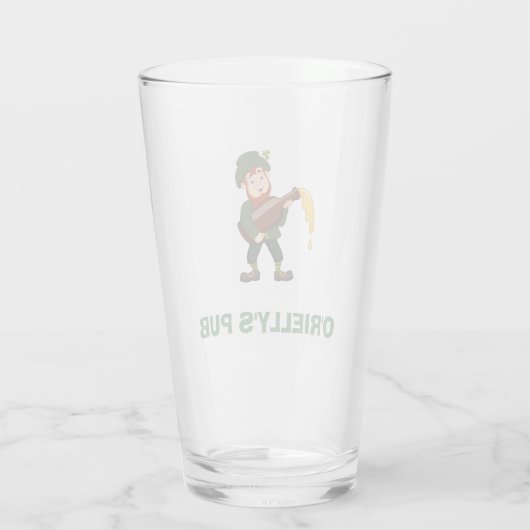 Individuelle Name mit Leprechaun-Bierglas Glas (Rückseite)