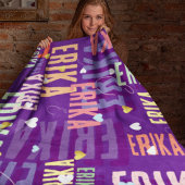 Individuelle Name Mit Monogramm Coole Farben Lila Fleecedecke