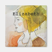 Individuelle Name mit Monogramm niedliches Geschen Magnet (Vorne)