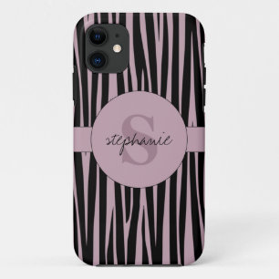 Individuelle Name Mit Monogramm Zebra streifen Case-Mate iPhone Hülle