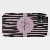 Individuelle Name Mit Monogramm Zebra streifen Case-Mate iPhone Hülle (Rückseite (Horizontal))
