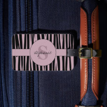 Individuelle Name Mit Monogramm Zebra streifen