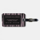 Individuelle Name Mit Monogramm Zebra streifen Gepäckanhänger (Rückseite horizontal)