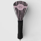 Individuelle Name Mit Monogramm Zebra streifen Golf Headcover (Vorderseite)