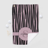 Individuelle Name Mit Monogramm Zebra streifen Golfhandtuch (Insitu)