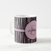 Individuelle Name Mit Monogramm Zebra streifen Kaffeetasse (Vorderseite Links)
