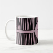 Individuelle Name Mit Monogramm Zebra streifen Kaffeetasse (Links)