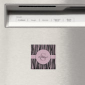 Individuelle Name Mit Monogramm Zebra streifen Magnet (In Situ (Geschirrspüler))
