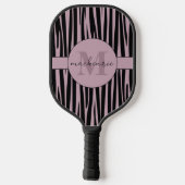 Individuelle Name Mit Monogramm Zebra streifen Pickleball Schläger (Rückseite)