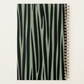 Individuelle Name Mit Monogramm Zebra streifen Planer (Rückseite)