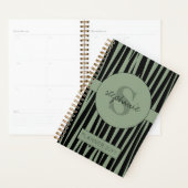 Individuelle Name Mit Monogramm Zebra streifen Planer (Anzeige)