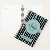 Individuelle Name Mit Monogramm Zebra streifen Planer (Anzeige)