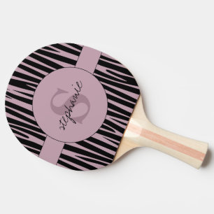 Individuelle Name Mit Monogramm Zebra streifen Tischtennis Schläger