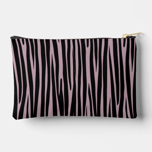 Individuelle Name Mit Monogramm Zebra streifen Zubehörtasche (Rückseite)