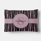 Individuelle Name Mit Monogramm Zebra streifen Zubehörtasche (Vorderseite)